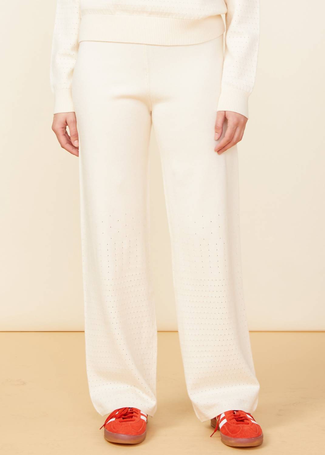 Monrow - Supersoft Open Knit Flare Pants