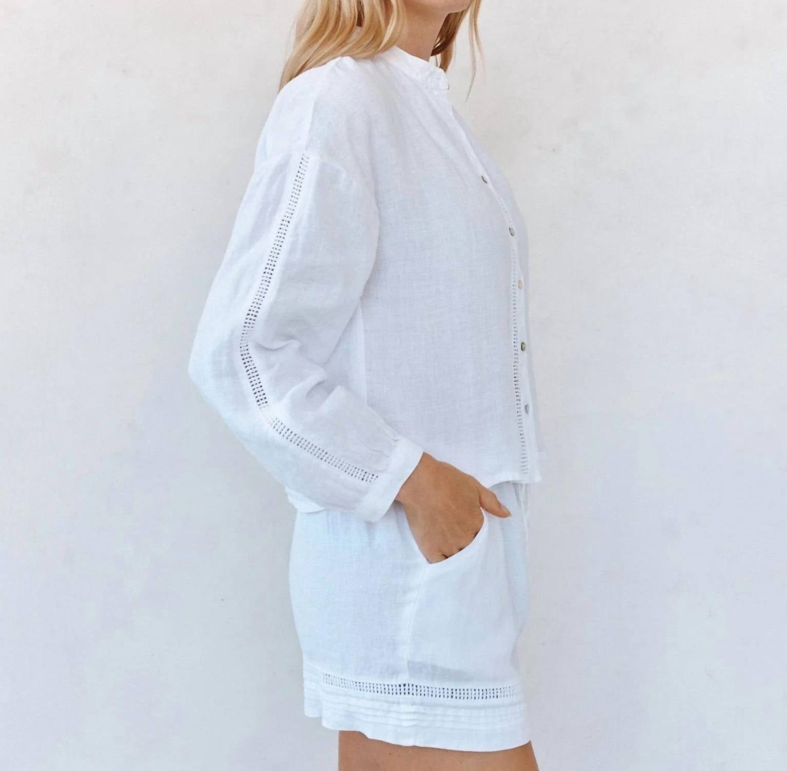 Bella Dahl - Mandarin Collar Trimmed Button Down