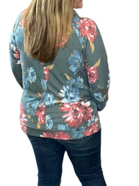 Honeyme - Floral Cowlneck Hoodie