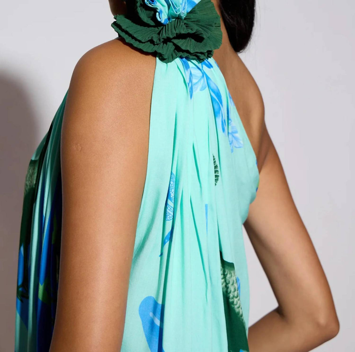 Verandah - Palm And Peacock Toga Maxi Dress