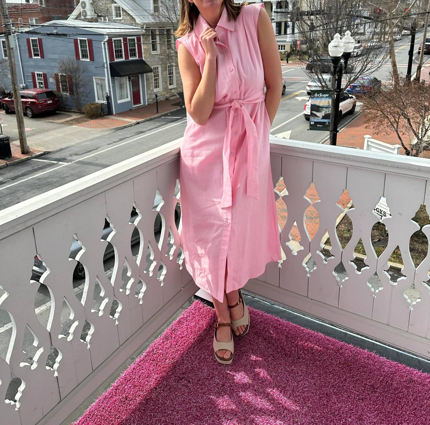 Dagne Dover - Linen Long Belted Dress