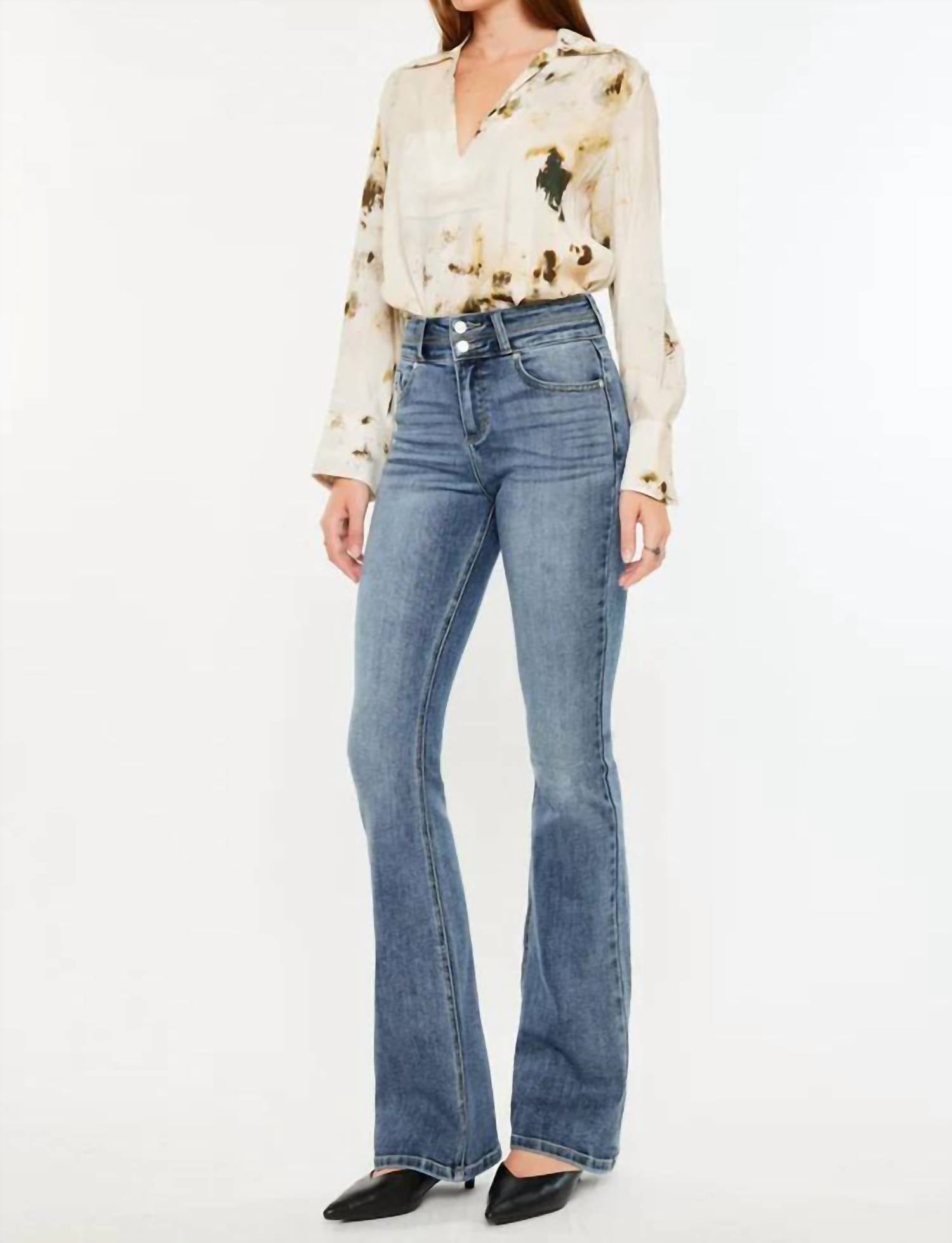 Kancan - Raven High Rise Skinny Bootcut Jeans