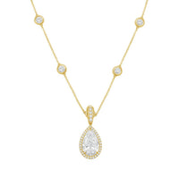 Diana M Jewels - Women's Pear & Round Lab-Grown Diamond Pendant Necklace (4.00 Ct) - Signature Plus
