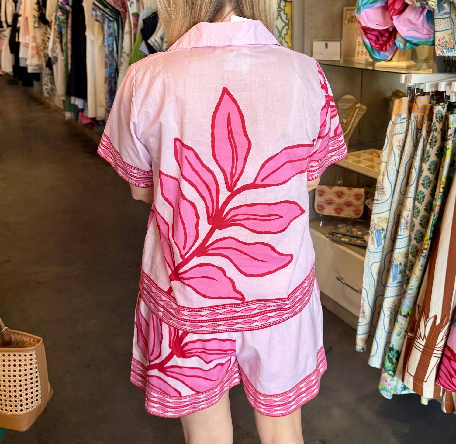 Bindu Isadora Top in pink elephant - women's t-shirt - detail view