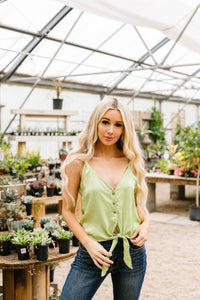 Silky Button-Down Tank