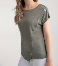 Marble - Asymmetrical Button Top