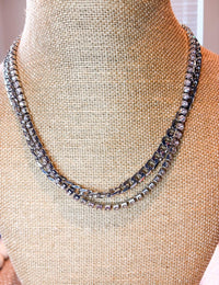 Fame Accessories - Women's Layered Rhinestone Chain Link Necklace