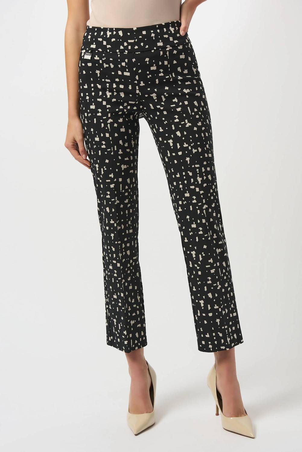Joseph Ribkoff - Abstract Print Slim Ankle Pants