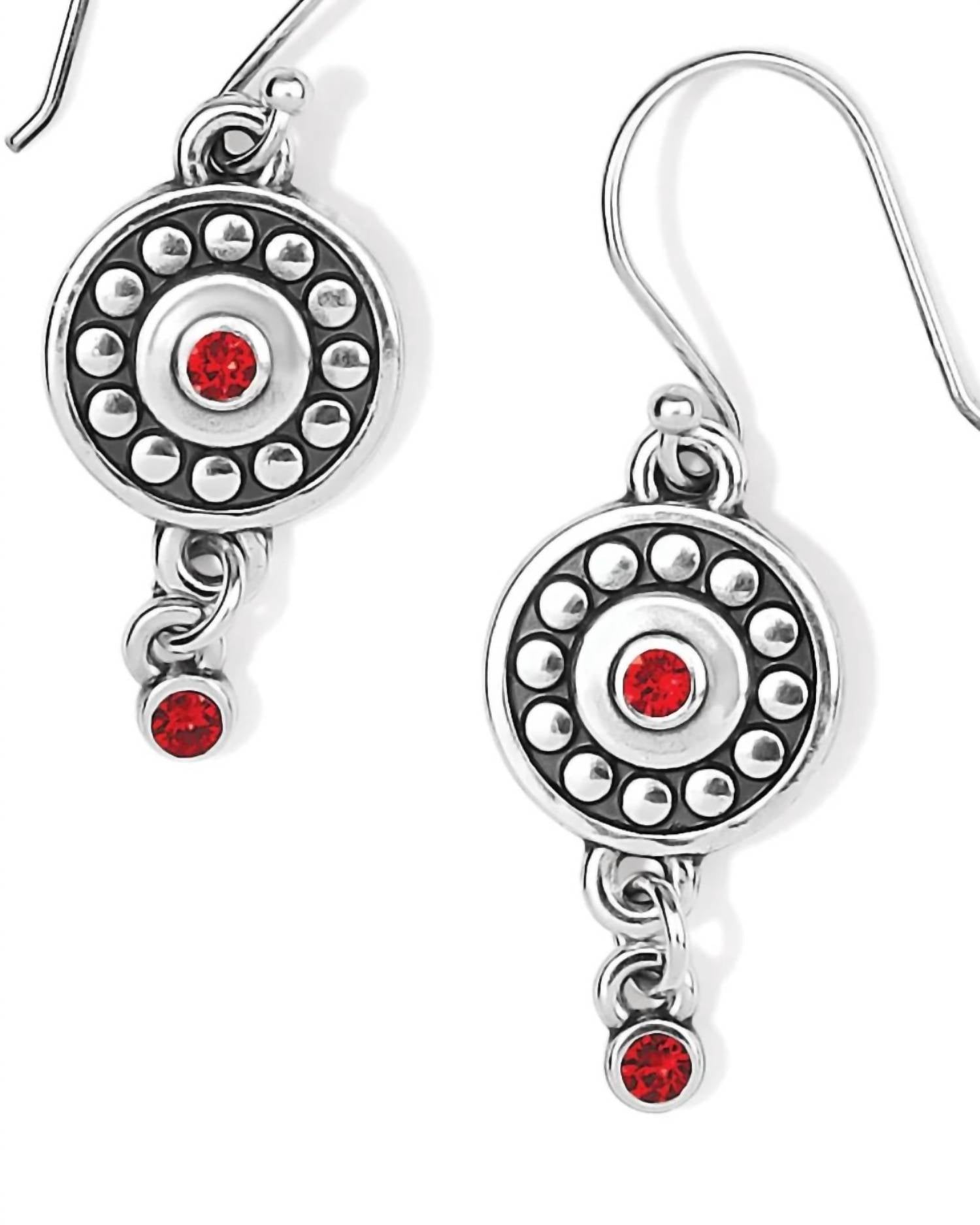 Brighton Women's Pebble Dot Medali Reversible French Wire Earrings in july light siam - women's jewelry - detail view