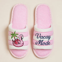 Lilla Haven Women's Vacay Mode Embroidered Terry Poolside Slides in pink - women's shoe