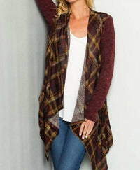 Style Usa - Feeling Like Fall Plaid Cardigan