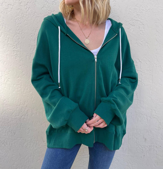 Cotton Fleece Zip Up Hoodie