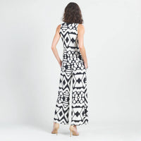 Clara Sun Woo Modern Jewel Neck Tank in bone black - women's tank top - alternate view