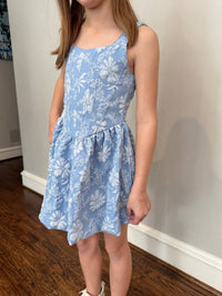 Flowers By Zoe - Girl's Floral Jacquard Dress