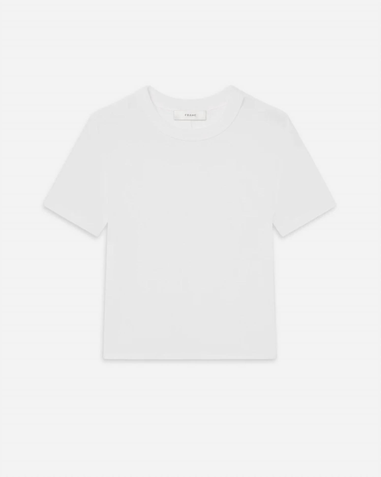 FRAME The Rib Baby Tee in white - women's t-shirt - alternate view