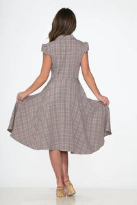 Orchid Bloom - Plaid Swing Dress