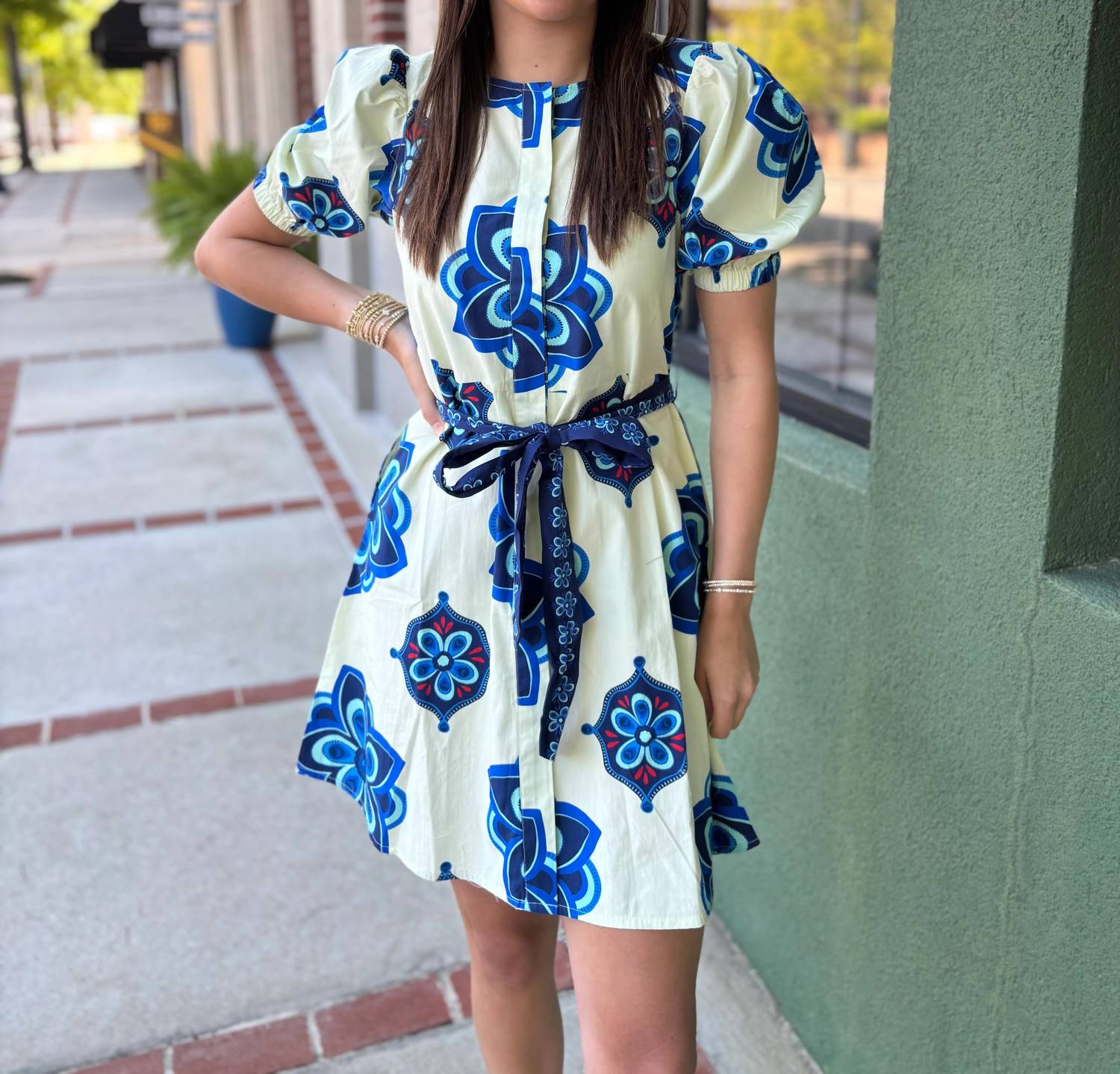 Maude Vivante - Geometric Florals Mini Dress