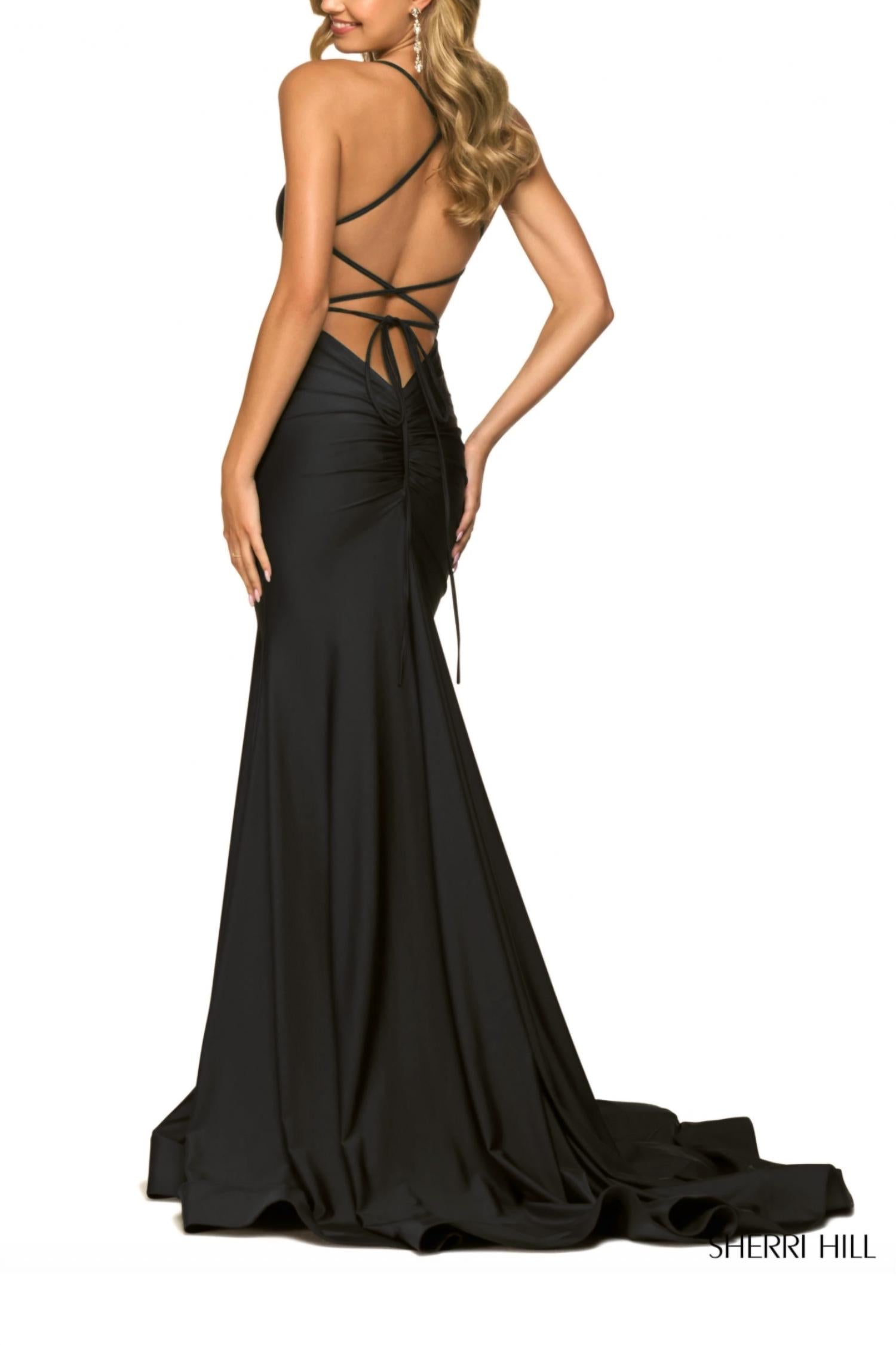 Sherri Hill - Fitted Mermaid Lace-up Dress