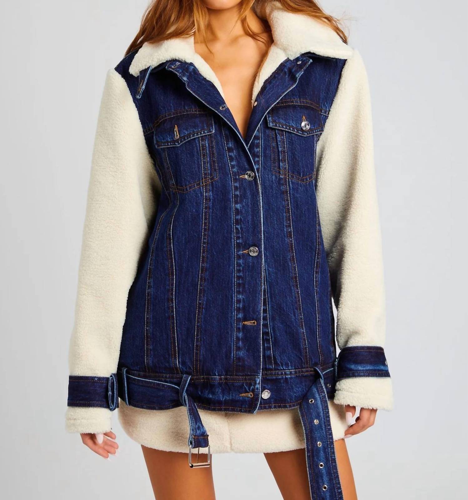 Ser.O.Ya - Mink Teddy Denim Jacket