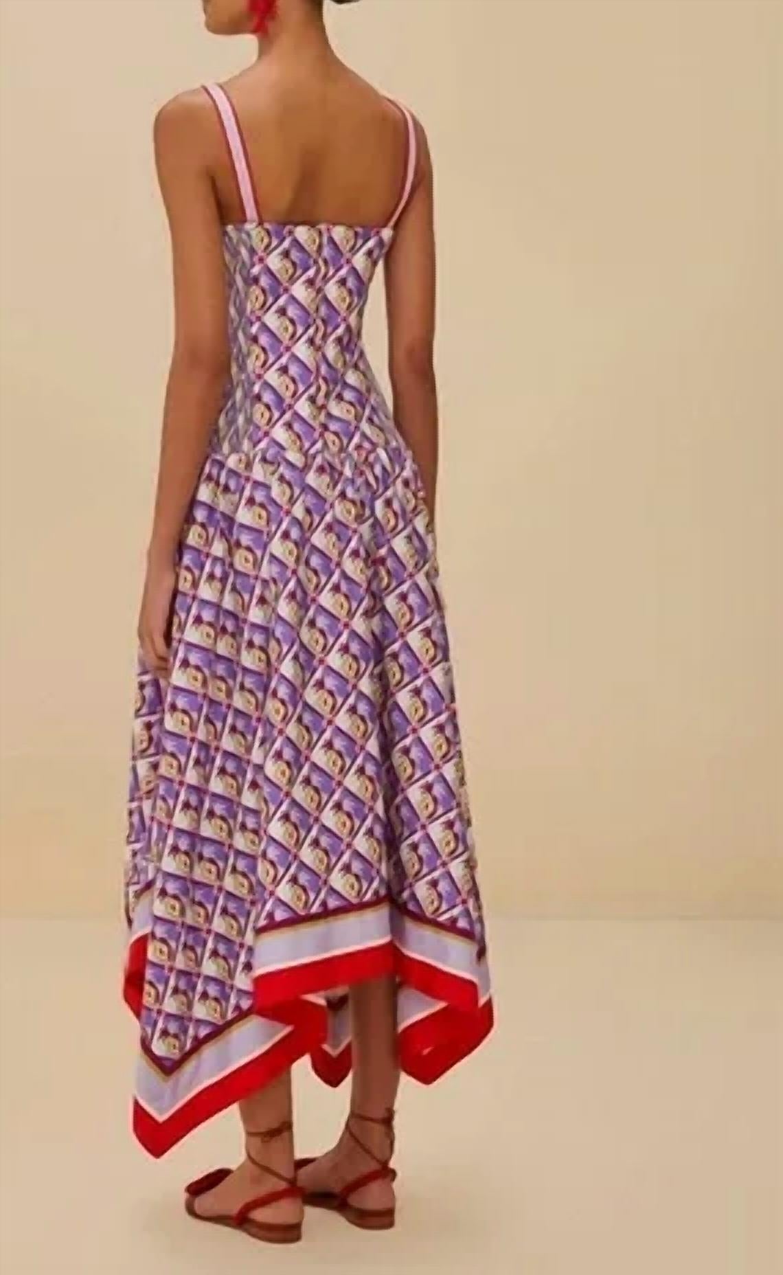 Farm Rio - GRAPHIC PINEAPPLE SCARF DRESS