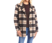 Karen Kane Oversized Brushed Blazer in plaid - women's jacket
