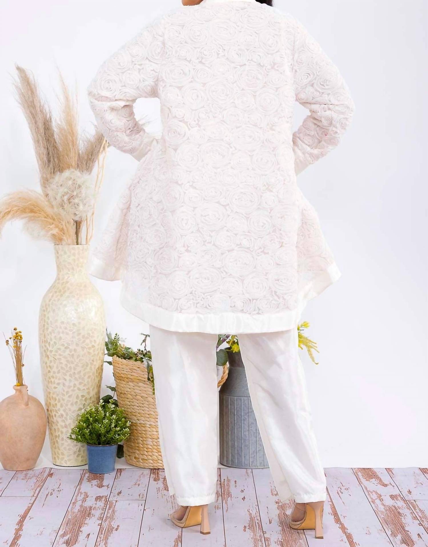 Karen T Design - Button Down Tunic And Straight Leg Pant Set