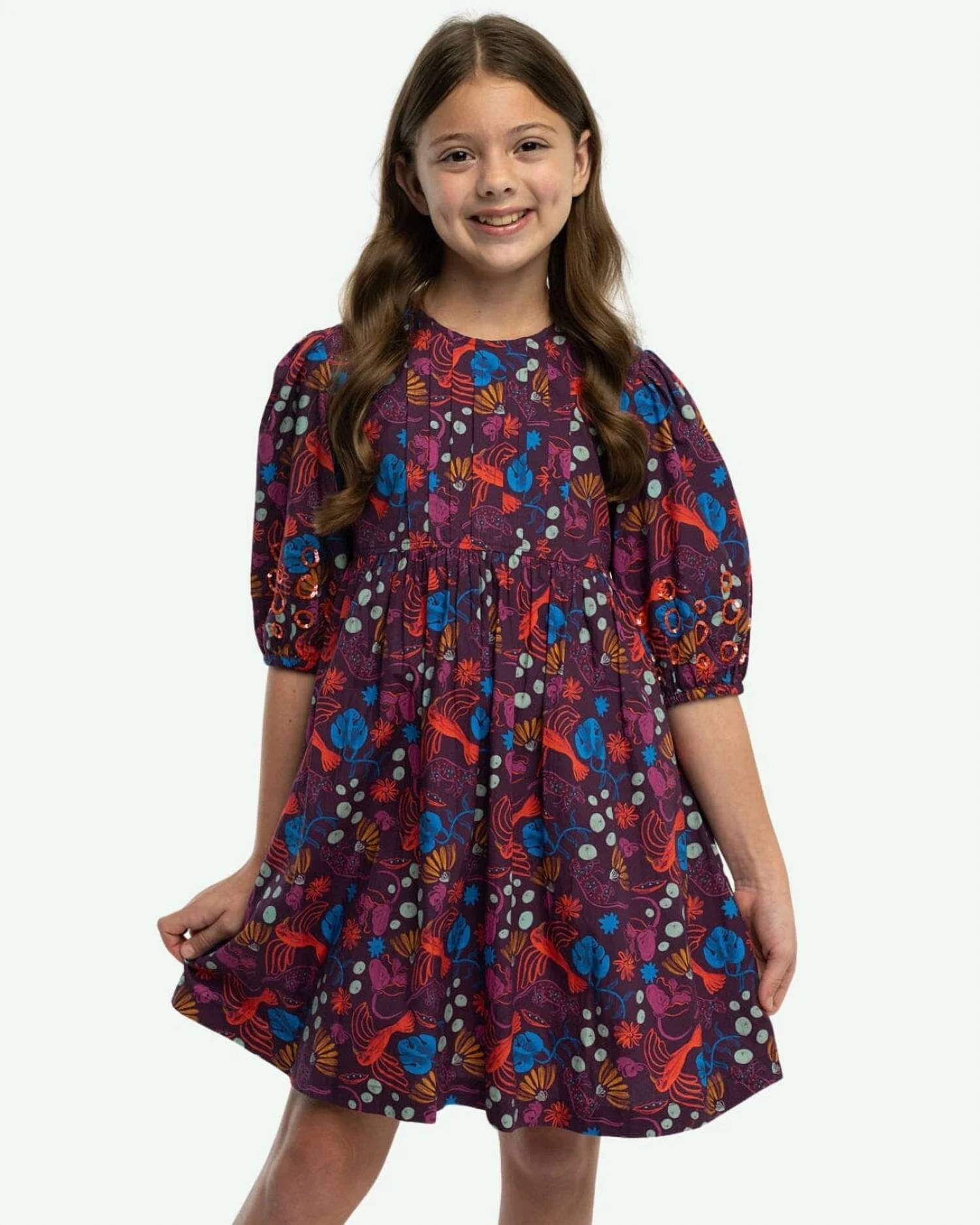 Briton Court - Girls Eva Puff Sleeves Dress