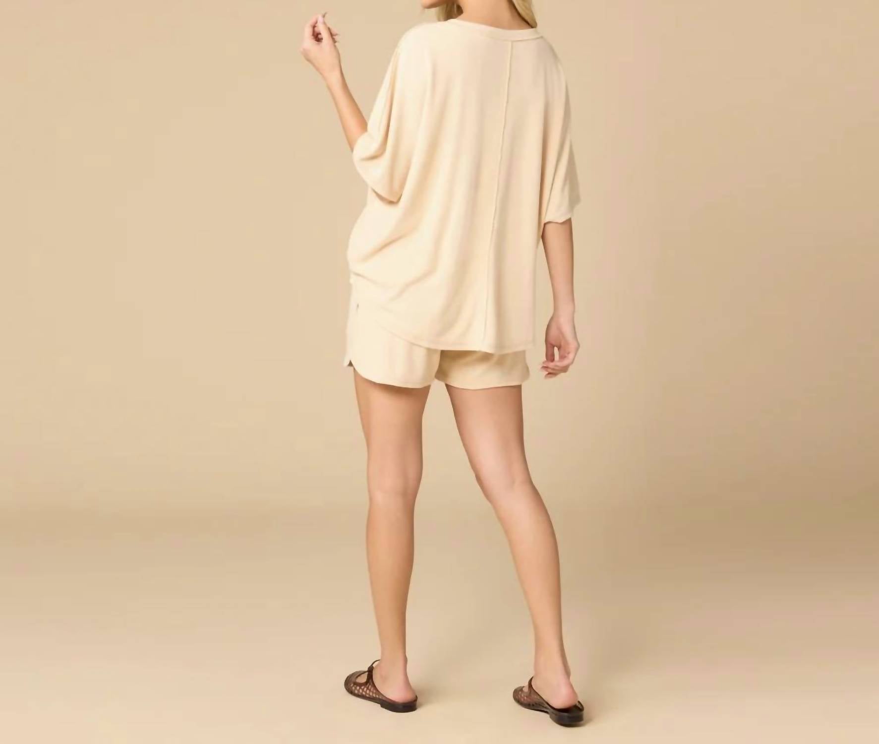 Softies - Terry Relaxed V-neck With Short Set