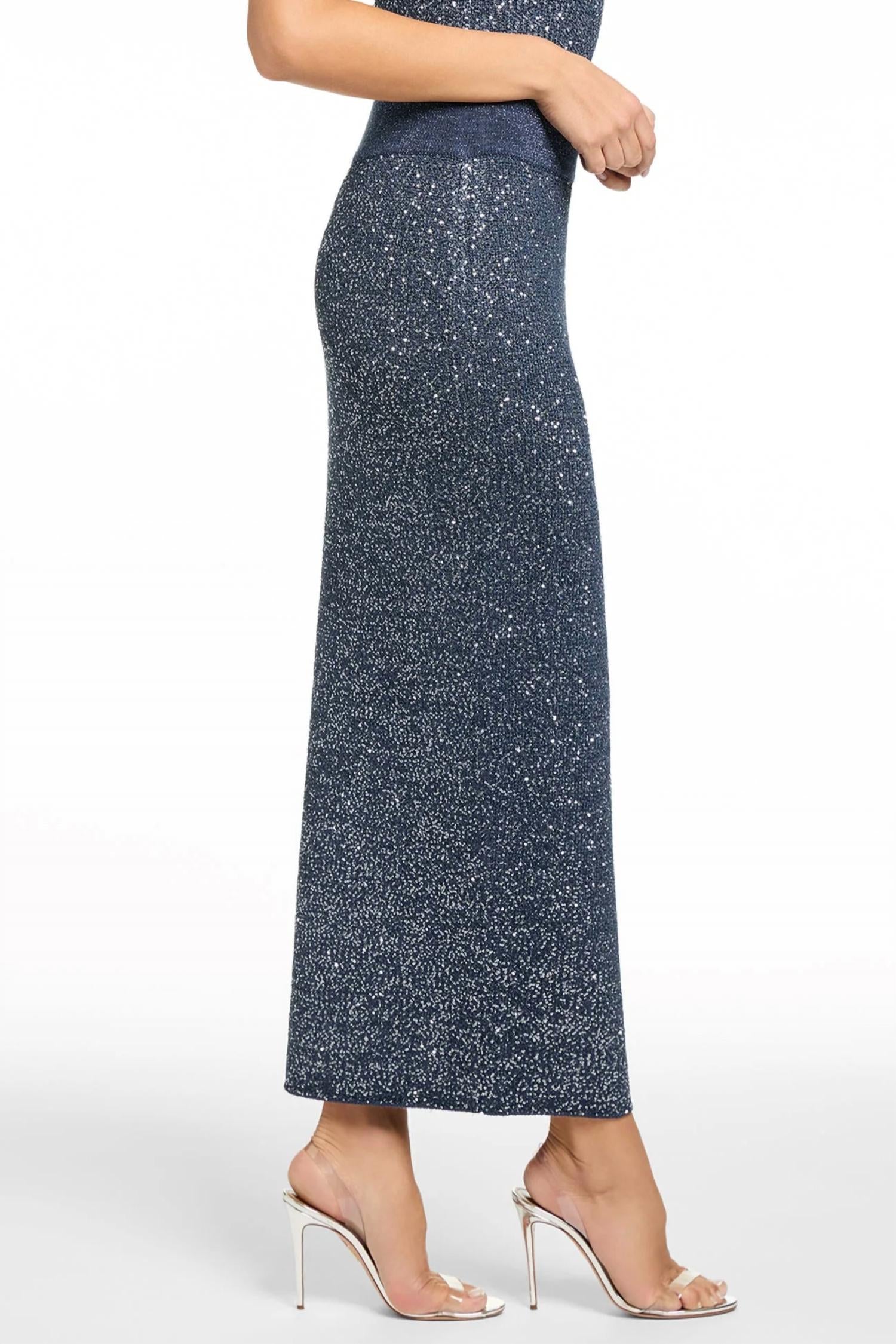 TOCCIN Alisha Midi Skirt in outer space - women's skirt - detail view