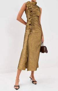 Ulla Johnson - Demetria Sleeveless Ruched Front Midi Dress