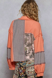 Pol - Balloon Sleeve Thermal Edge Detail Collar Jacket
