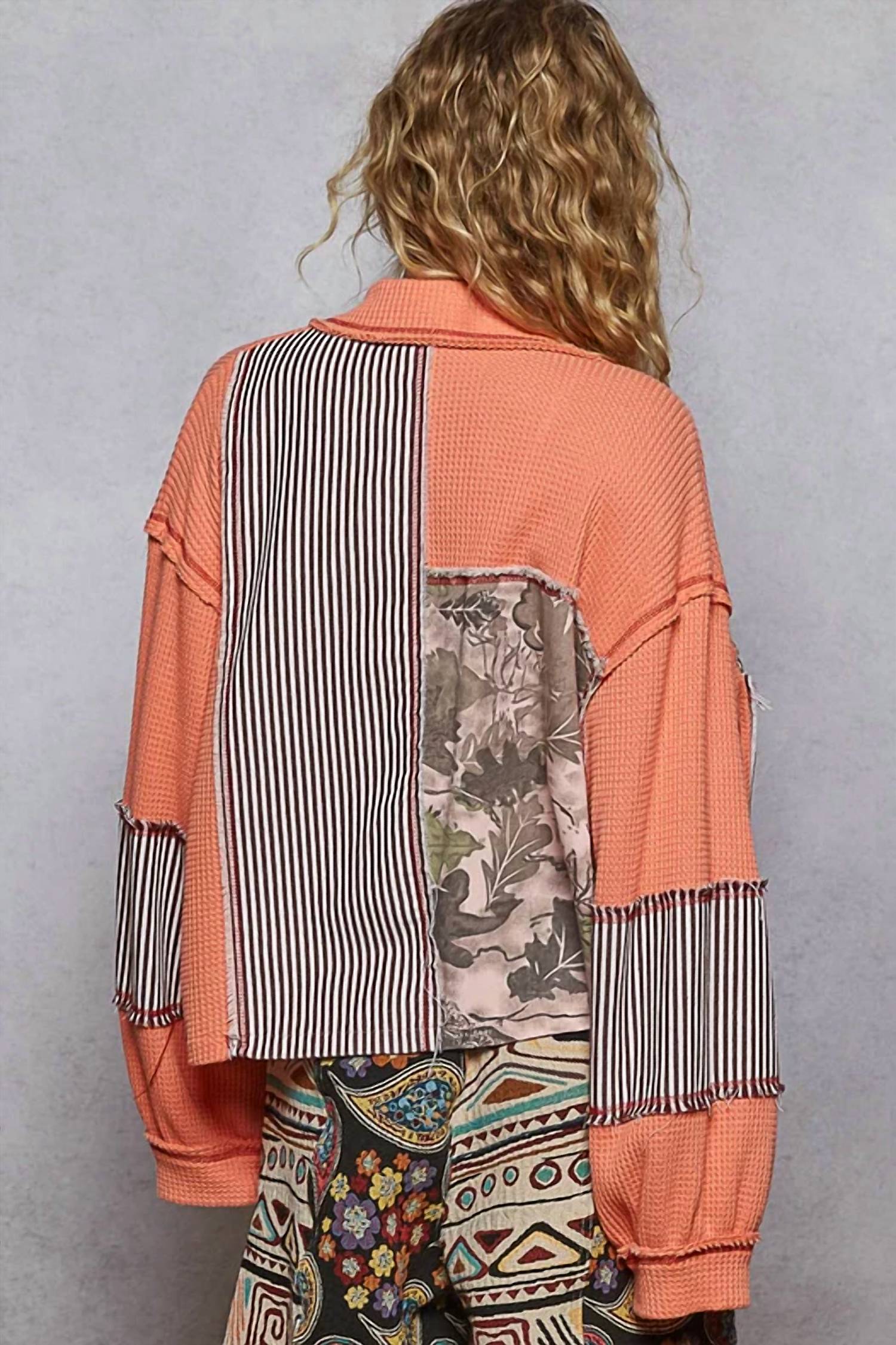 Pol - Balloon Sleeve Thermal Edge Detail Collar Jacket