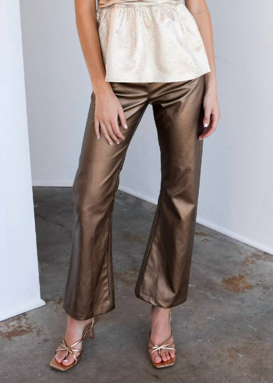 M Made In Italy - Faux Leather Flare Pants