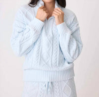 Pj Salvage - Chenille Cozy Cable Crew Zip Sweater