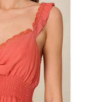 Lumiere - Eyelet Ruffle Cami Dress