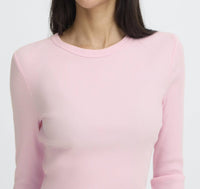 b.young Sinne Long Sleeve Ribbed Tee in light pink - women's long sleeve top - view 4