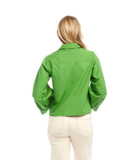 Karen Kane - Blouson Sleeve Embroidered Tie-Front Top
