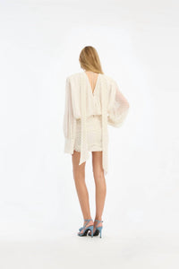 Rotate - Chiffon Long Sleeve V-neck Dress