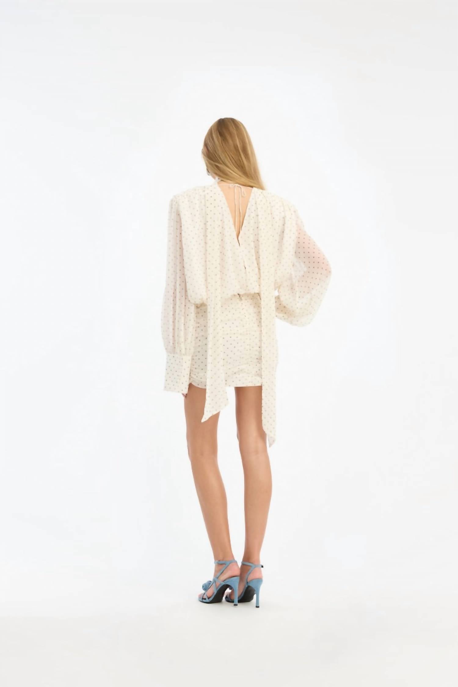 Rotate - Chiffon Long Sleeve V-neck Dress
