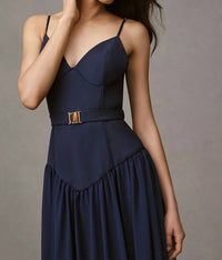 Hutch - Ruby Sleeveless Bustier Belted Drop-waist Maxi Dress