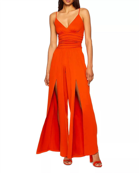 Susana Monaco - V Neck Slit Leg Jumpsuit