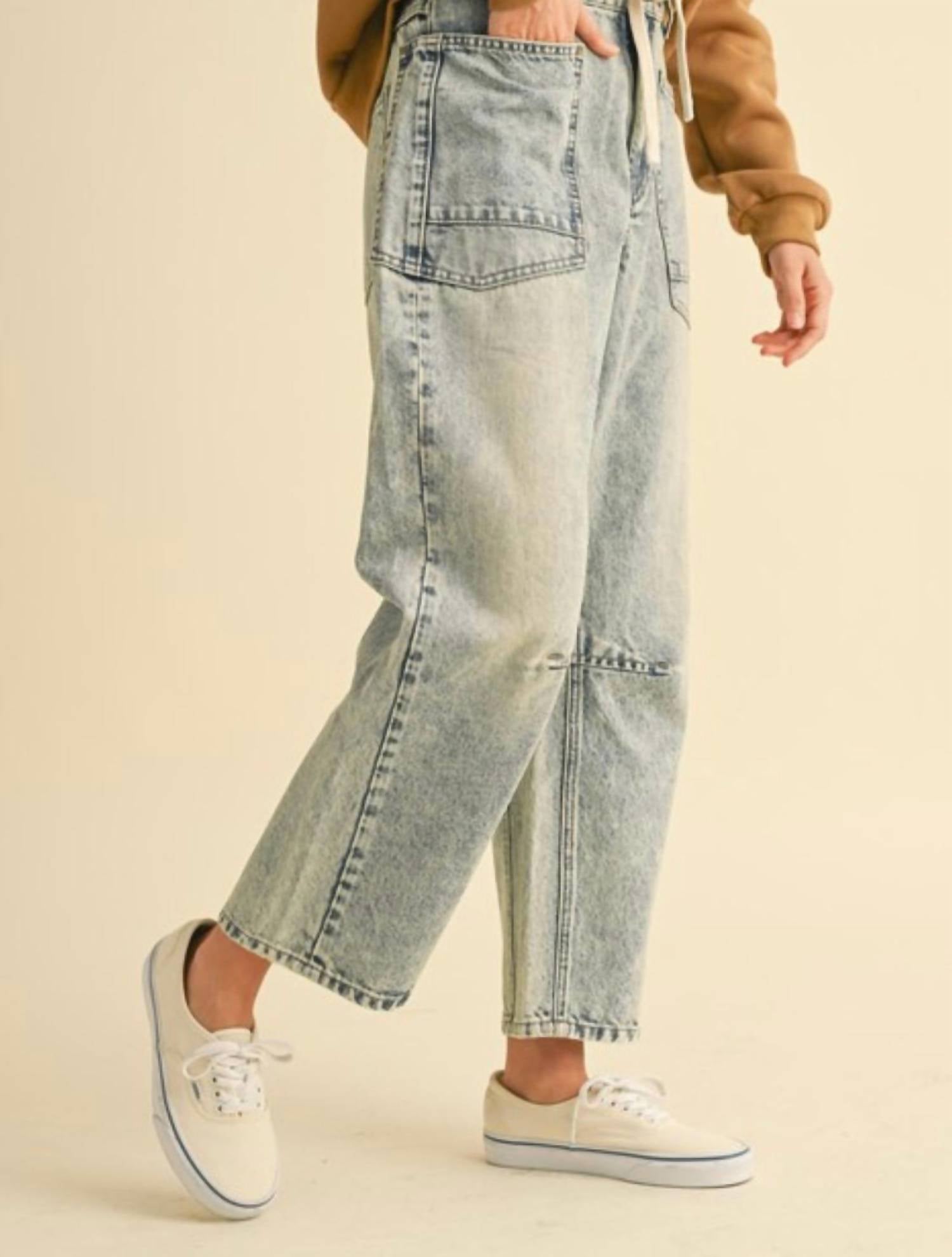 Miou Muse - Drawstring barrel jeans