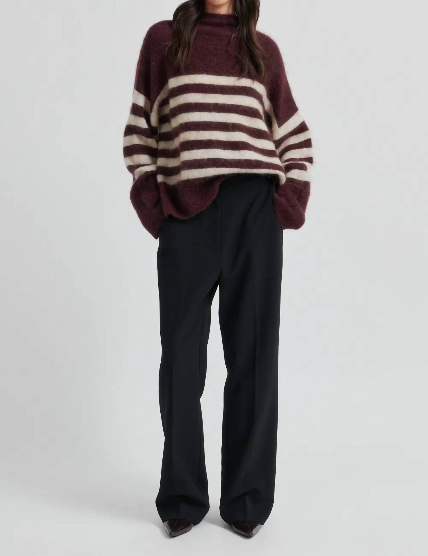 Second Female Women's Fique Trousers in black - women's pants - alternate view