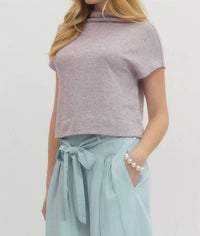 Entro - Megan Knit Mock Neck Pullover Top