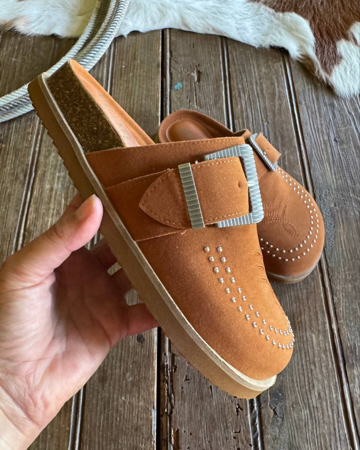 Miim - Women's Buckskin Buckle Mules