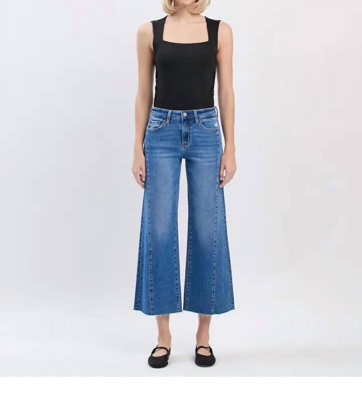 Vervet By Flying Monkey - High Rise Raw Hem Twist Wide Jeans