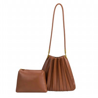 Melie Bianco - Women's Carrie Pleated Vegan Leather Shoulder Bag