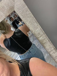 Blue Blush - Leather Sleeveless Top