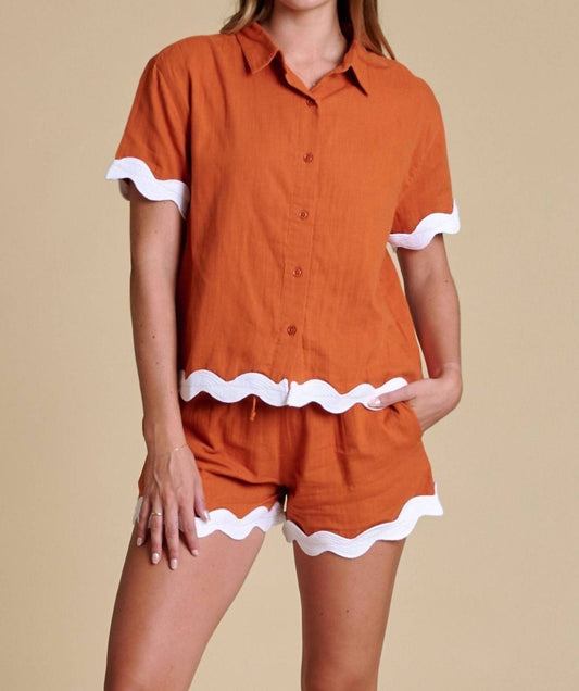 Stewart Simmons - Gauze Rick-Rack Button Up Shirt