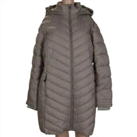 SPYDER Women's Quilted Puffy Mid Length Jacket in cinder beige - women's jacket